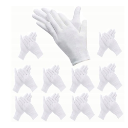 Rękawice BAWEŁNIANE RWKB gładkie białe, b/ściągacza / 9 (L) / 1para